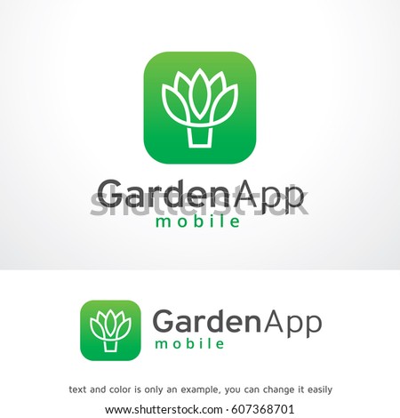 Garden App Logo Template Vector Design, Monogram Emblem, Design Concept, Creative Symbol, Icon