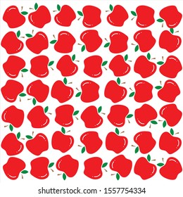 Garden apple fruit or apples flat color vector icon