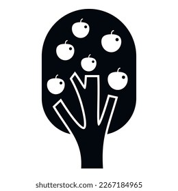 Garden apple tree icon simple vector. Fruit plant. Harvest farm