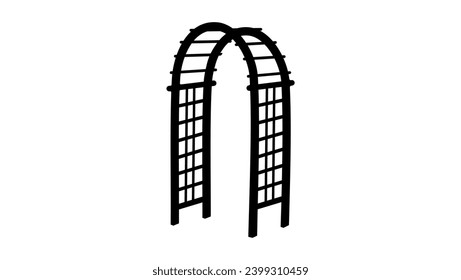 Garden arch, black isolated silhouette