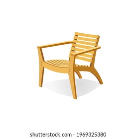 garden Armchairs with teak wood furniture vector