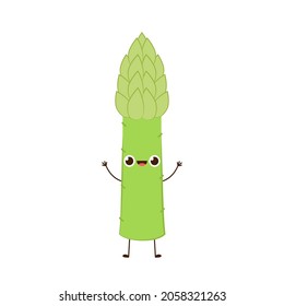 Garden asparagus character design. Garden asparagus cartoon vector.