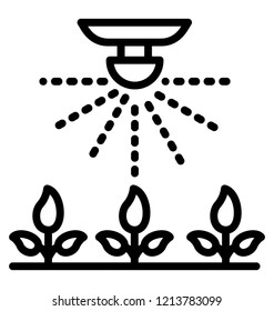 Garden automatic sprinkler head icon, lawn water concept 