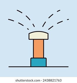 Garden automatic water sprinkler isolated vector icon. Graph symbol for agriculture, garden and plants web site and apps design, logo, app, UI