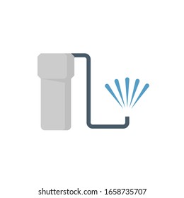 Garden automatic watering sprinkler and filtration tool vector icon design on white.