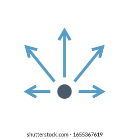Diseño de icono vectorial de riego automático en blanco.