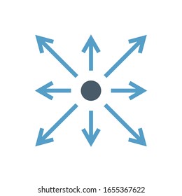 Diseño de icono vectorial de riego automático en blanco.
