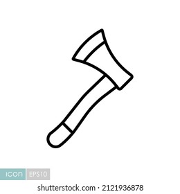 Garden ax isolated vector icon. Graph symbol for agriculture, garden and plants web site and apps design, logo, app, UI