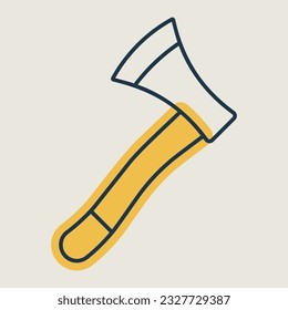 Garden ax isolated vector icon. Graph symbol for agriculture, garden and plants web site and apps design, logo, app, UI