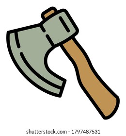 Garden axe icon. Outline garden axe vector icon for web design isolated on white background