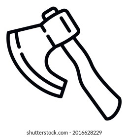 Garden axe icon. Outline garden axe vector icon for web design isolated on white background
