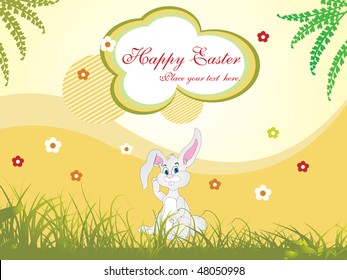 garden background with blossom and bunny