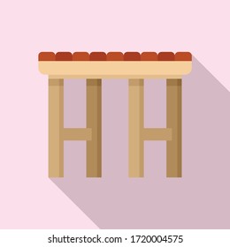 Icono de silla sin respaldo en el jardín. Ilustración plana de un icono vectorial sin respaldo de jardín para el diseño web