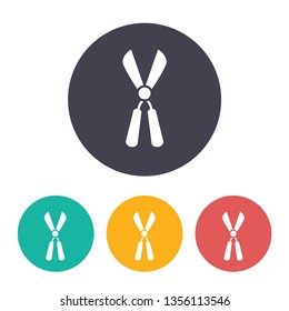 Garden or backyard scissors. Grooming equipment vector icon