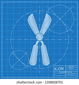 Garden or backyard scissors. Grooming equipment vector icon