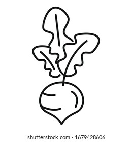 Garden beet icon. Outline garden beet vector icon for web design isolated on white background