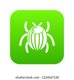 Garden beetle bug icon green vector isolated on white background