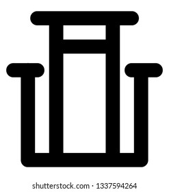 Garden bench glyph icon 