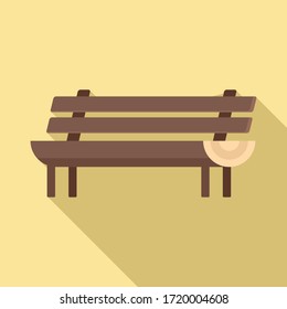 Garden bench icon. Flat illustration of garden bench vector icon for web design