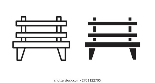 Garden Bench icon vector glyph flat and trendy stroke line pack