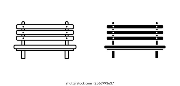 Garden Bench icons in outline and fill. vector illustration for ui.