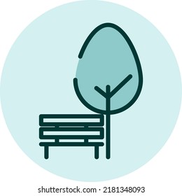 Garden bench, illustration, vector on a white background.
