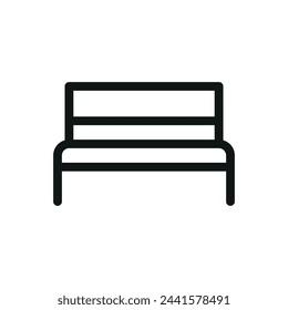 Garden bench isolated icon, wooden park bench vector symbol with editable stroke