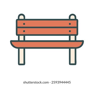 Garden bench with wooden planks illustration