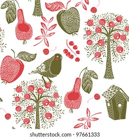 Garden Bird Deco Tile
