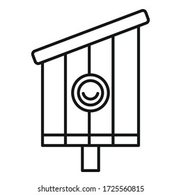 Garden bird house icon. Outline garden bird house vector icon for web design isolated on white background