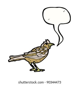 garden bird with speech bubble cartoon