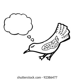 garden bird with thought bubble