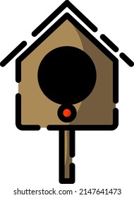 Garden birdhouse, illustration, vector on a white background.