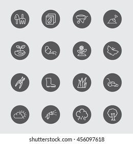 Garden black circle line icon