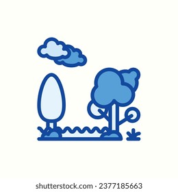 garden blue icon, isolated icon in light background, perfect for website, blog, logo, graphic design, social media, UI, mobile app
