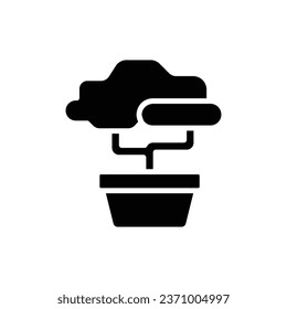 Garden Bonsai Filled Icon Vector Illustration