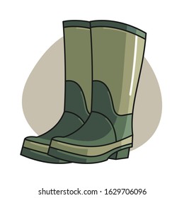 Garden boot cartoon illustration vector