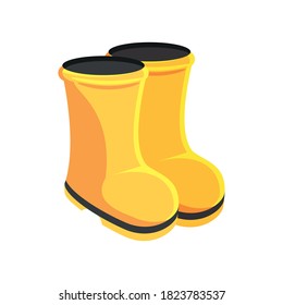 garden boots detailed style icon design. Gardening, planting and nature theme Vector illustration