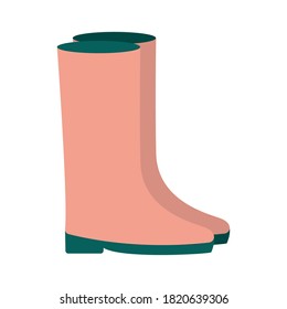 garden boots flat style icon design, Gardening planting and nature theme Vector illustration