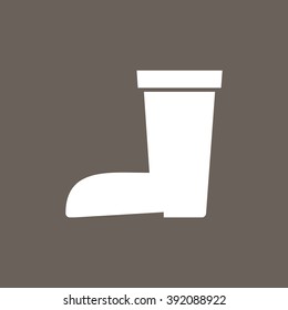 Garden Boots Icon on Dark Gray Color. Eps-10.