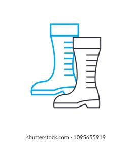 Garden boots linear icon concept. Garden boots line vector sign, symbol, illustration.