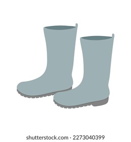 Garden Boots. Rubber boots. Water and dirt protection. Flat style vector illustration.