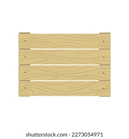 Caja de jardín. Contenedor para almacenar verduras. Caja de madera. Ilustración vectorial de estilo plano.