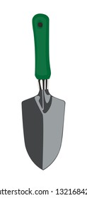 Garden broad trowel realistic vector illustration isolated