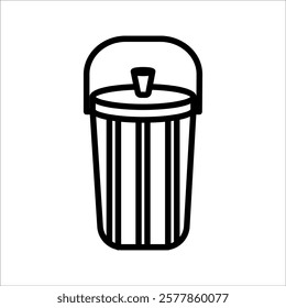 Garden Bucket, Container for Water. Flat Vector Icon Illustration. Simple white symbol on white background. Garden Bucket, Container for Water Sign