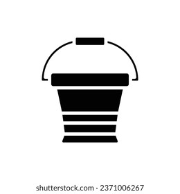 Garden Bucket Filled Icon Vector Illustration