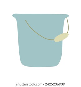 Icono de cubo de jardín. Ilustración de jardinería plana, icono vectorial para diseño web. Elemento de arte gráfico de equipos domésticos aislados sobre fondo blanco. Pintura plana o de dibujos animados en colores pastel