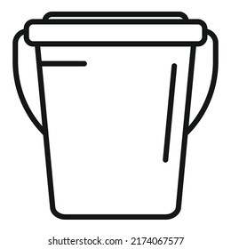 Garden bucket icon outline vector. Eco farm. Person field
