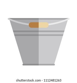 Cubo de jardín, icono del vector de pail, estilo plano.