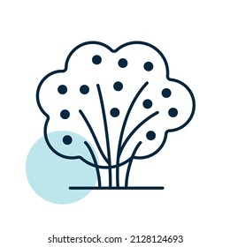 Jardín arbusto con bayas aisladas icono vector. Símbolo gráfico para agricultura, jardín y plantas sitio web y diseño de aplicaciones, logotipo, aplicación, interfaz de usuario